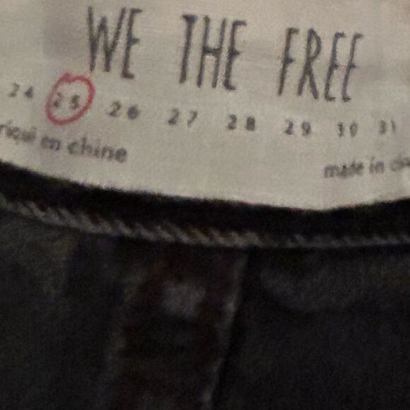 We The Free Black Jean Shorts Distressed Raw Hem - Picture 3 of 5